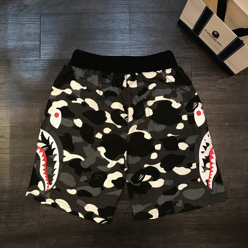 bape camo sweat shorts