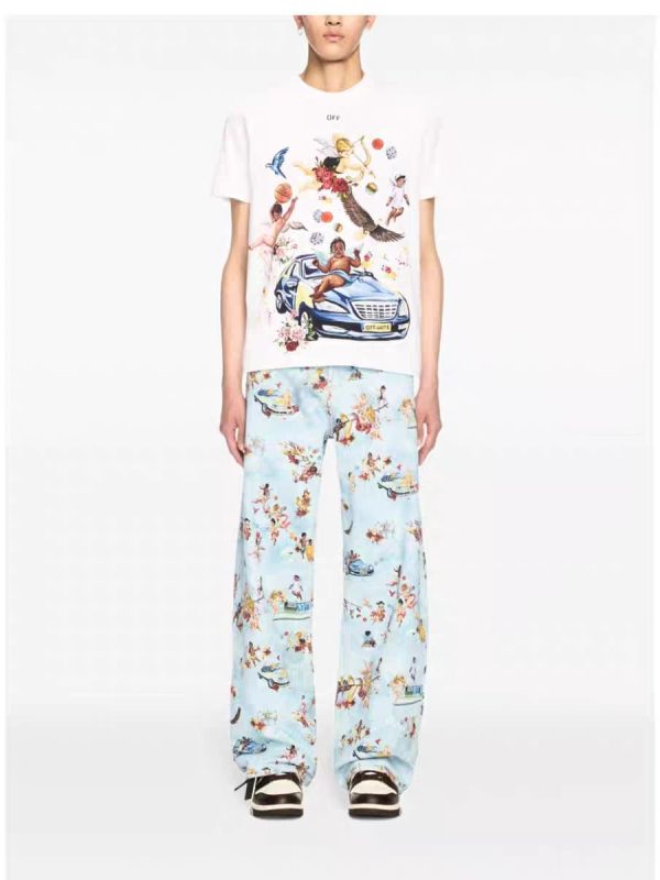 OFF-WHITE WHITE CAR FRESCO TEE